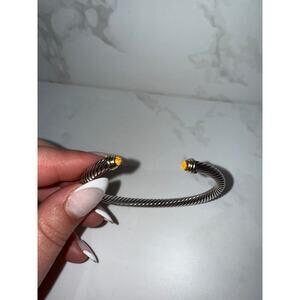 David Sterling Silver with Gold Accents Yurman Bracelet